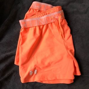 Bright Coral Under Armour Athletic Shorts